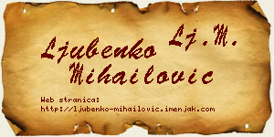 Ljubenko Mihailović vizit kartica